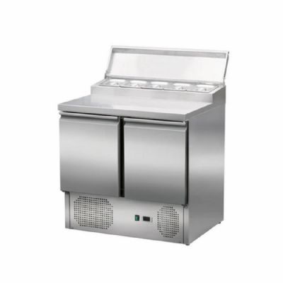 Saladette rfrigre 2 portes positive +2/ +8C avec couvercle 5xGN1/6 - 176L