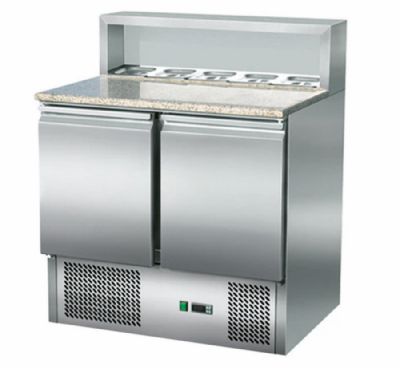 Saladette rfrigre 2 portes avec plan de travail granit +2/ +8C cap 5xGN1/6 - 176L