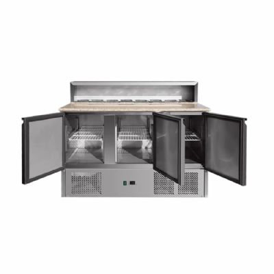 Saladette rfrigre avec plan en granit 3 portes 8xGN1/6 - 368L