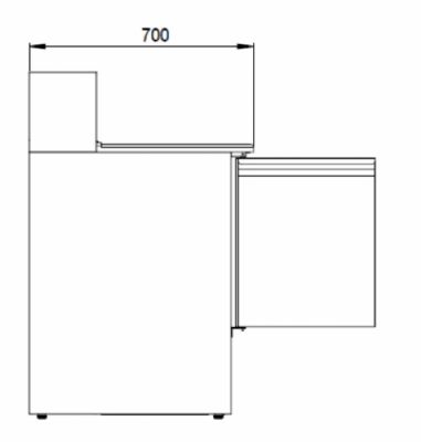 Saladette rfrigre avec plan en granit 3 portes 8xGN1/6 - 368L