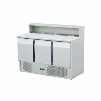 Saladette rfrigre avec plan en granit 3 portes 8xGN1/6 - 368L