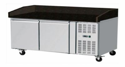 Meuble  pizza avec plan de travail en granit noir 2 portes -2/ +8C - 400L