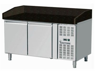 Meuble  pizza avec plan en granit noir 2 portes -2/ +8C - 390 L