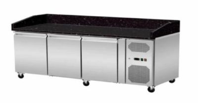 Meuble  pizza avec plan de travail en granit noir 2 portes -2/ +8C - 600L
