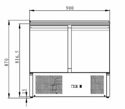 Saladette rfrigre 2 portes positive avec capot - 240 l