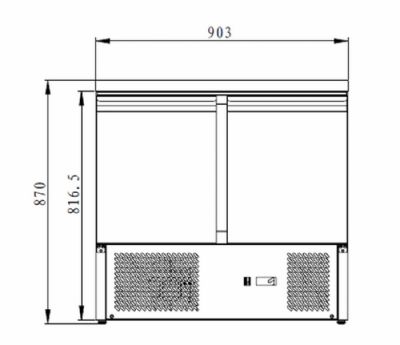 Table de travail rfrigre 2 portes positive +2/ +8C - 240 l