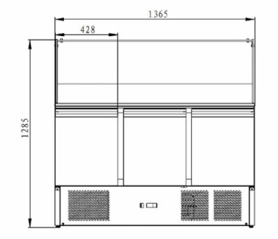 Saladette rfrigre 3 portes avec vitre bomb - 368L