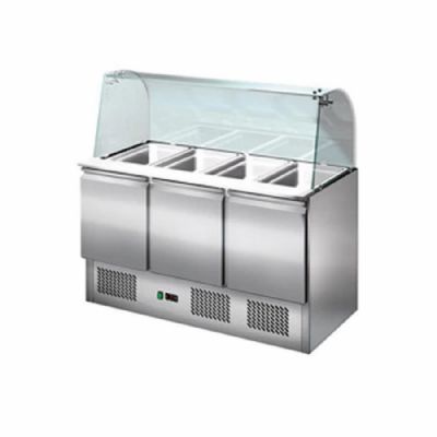 Saladette rfrigre 3 portes avec vitre bomb - 368L