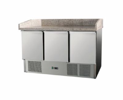 Meuble a pizza avec plan de travail en granit 3 portes +2/ +8C - 368L