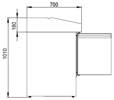 Saladette réfrigérée 3 portes, 1400 x 700 x 1010 mm - Skyrainbow - THS903PZ
