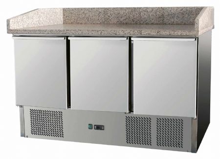 Saladette réfrigérée 3 portes, 1400 x 700 x 1010 mm - Skyrainbow - THS903PZ Saladette réfrigérée 3 portes, 1400 x 700 x 1010 mm - Skyrainbow - THS903PZ