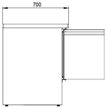 Table desserte réfrigérée 3 portes 1365 x 700 x 870 mm - Skyrainbow - THS903SSTOP