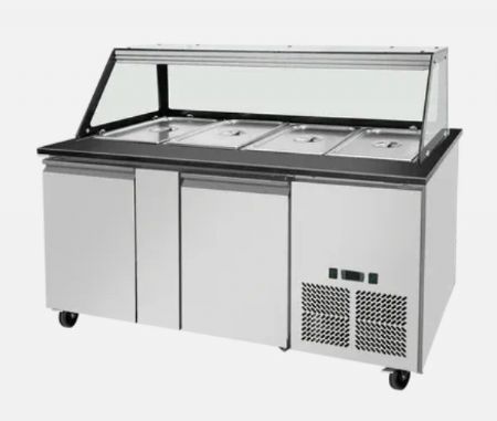 Saladette rfrigre 2 portes 0/ +8C avec vitre droite 4xGN 1/1 - 502L