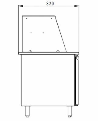 Saladette r�frig�r�e positive 5xGN1/1 avec vitre droite 3 portes - 612L