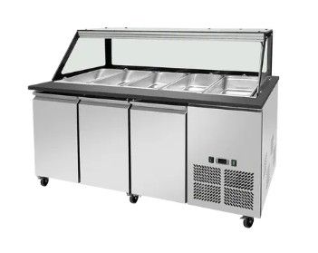 Saladette rfrigre 3 portes 0/ +8C avec vitre droite 5xGN 1/1 - 612L