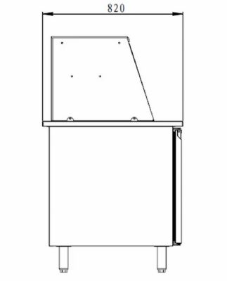 Saladette r�frig�r�e 4 portes temp�rature 0/ +8�C 6xGN1/1 - 800L