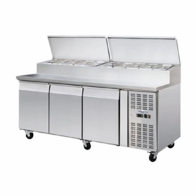 Saladette r�frig�r�e positive 3 portes avec capot - 10xGN1/4