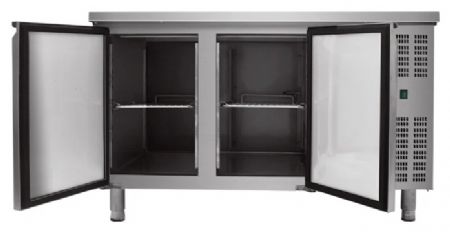 Table desserte réfrigérée - Meuble 2 portes Positive, 1360 x 600 x 860 mm - Skyrainbow - THSNACK2100TN
