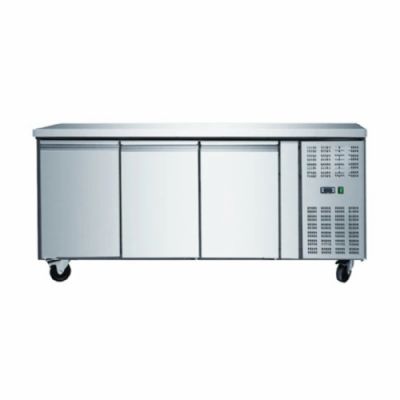 Table de travail réfrigérée 3 portes 417 l ventilé -2 / +8°c Table de travail réfrigérée 3 portes 417 l ventilé -2 / +8°c