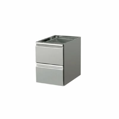 Bloc de 2 tiroirs horizontaux inox pour table de travail - 400x560x555mm Bloc de 2 tiroirs horizontaux inox pour table de travail - 400x560x555mm