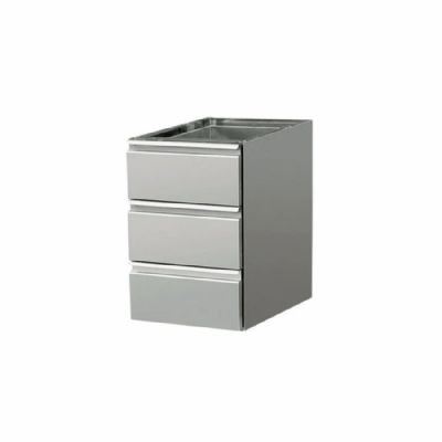 Bloc de 3 tiroirs horizontaux inox pour table de travail - 400x660x555mm Bloc de 3 tiroirs horizontaux inox pour table de travail - 400x660x555mm