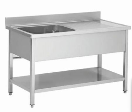 Plonge inox avec 1 bac à gauche - 1000x600x850+100mm Plonge inox avec 1 bac à gauche - 1000x600x850+100mm