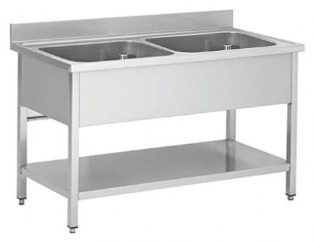 Plonge Inox - 2 Bacs sans égouttoir, 1000 x 600x 850 mm - Skyrainbow - THSTR106BM2 Plonge Inox - 2 Bacs sans égouttoir, 1000 x 600x 850 mm - Skyrainbow - THSTR106BM2