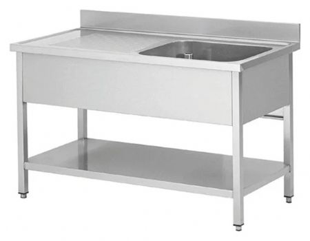 Plonge Inox - 1 Bac - égouttoir à gauche, 1200 x 600 x850 mm - Skyrainbow - THSTR126BR1 Plonge Inox - 1 Bac - égouttoir à gauche, 1200 x 600 x850 mm - Skyrainbow - THSTR126BR1