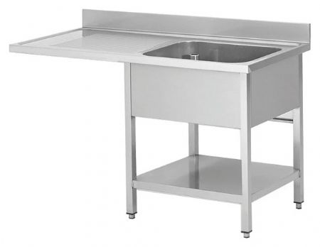Plonge Inox - passage lave vaisselle - 1 Bac - égouttoir à gauche, 1200 x 700 x850 mm - Skyrainbow - THSTR127SBR1 Plonge Inox - passage lave vaisselle - 1 Bac - égouttoir à gauche, 1200 x 700 x850 mm - Skyrainbow - THSTR127SBR1