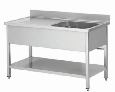 Plonge inox avec 1 bac  droite - 1400x700x850+100mm