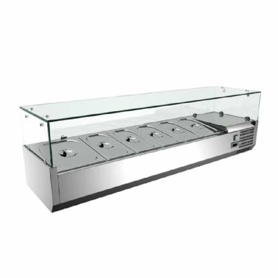 Saladette rfrigre  poser avec vitre droite au dessus 8xGN1/4