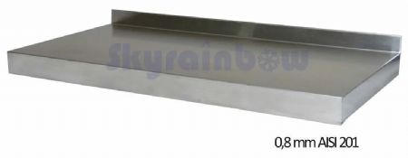 Étagère murale Inox - 1 niveau, 1400x400 x 350 mm - Skyrainbow - THWBS1R144