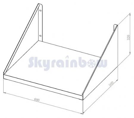Étagère murale en inox AISI 201 avec tablette, 1 console, 60x50 cm - Skyrainbow - THWBS1R65
