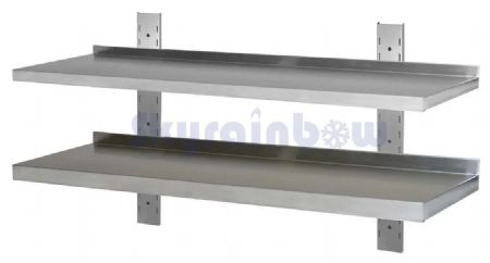 Étagère murale Inox - 2 niveaux, 1500 x 300 x 700 mm - Skyrainbow - THWBS2R153