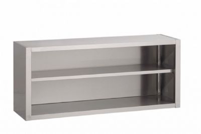 Armoire murale inox ouverte suspendue avec tagre intermdiaire - 1400x400x650mm