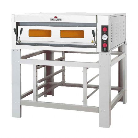 Four à pizza électrique triphasé à commandes mécaniques pour 1x6 pizzas de diamètre 33cm