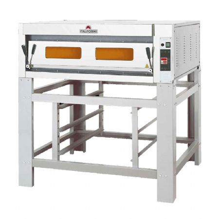 Four à pizza électrique triphasé à commandes digitales pour 1x6 pizzas de diamètre 33cm