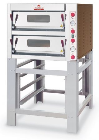 Four à pizzas professionnel électrique Triphasé 2 chambres 8 pizzas - Furnotel - TK2A