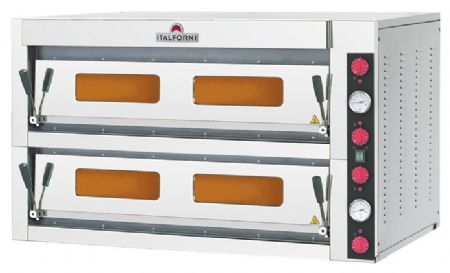 Four à pizzas professionnel électrique Triphasé 2 chambres 12 pizzas - Furnotel - TK2D