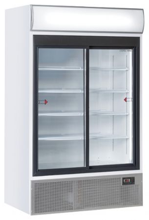 Armoire à boissons réfrigérée à portes coulissantes vitrées blanche 967 L +1/+10°C - Coolhead - TKG 1000S