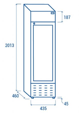 Armoire  boissons positive 1 porte vitre 0 / +7 C - 180L