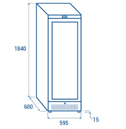 Armoire  boissons 1 porte vitre 350L - couleur noire