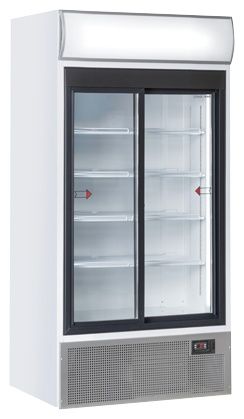 Armoire à boissons réfrigérée à portes coulissantes vitrées blanche 795 L +1/+10°C - Coolhead - TKG 800S