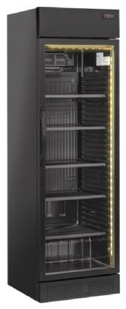 Armoire à boissons 1 porte vitrée battante noire 372 L positive - Furnotel - TKG400VN