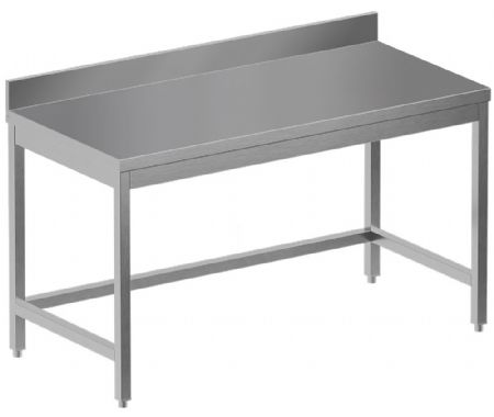 Table professionnelle en inox avec dosseret et tablette inférieure 1200x700x850/880(+100) mm - Diamond - TL1270D-SS8