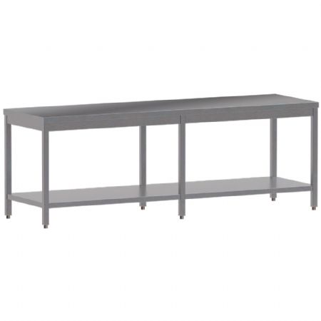 Table de Travail Inox avec sous tablette 2400x700x850/880 mm - Diamond - TL2471-ST3