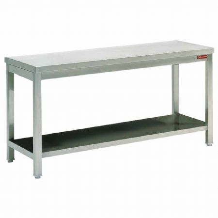 Table de Travail Inox avec tablette inférieure 700x700x880/900 mm - Diamond Promo - TL771/KD