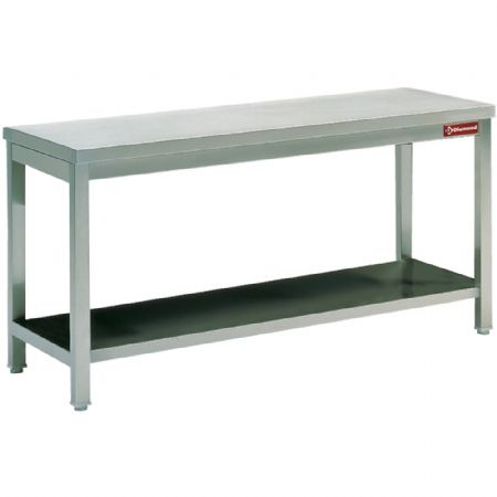 Table de Travail Inox avec sous tablette 800x700x880/900 mm - Diamond Promo - TL871