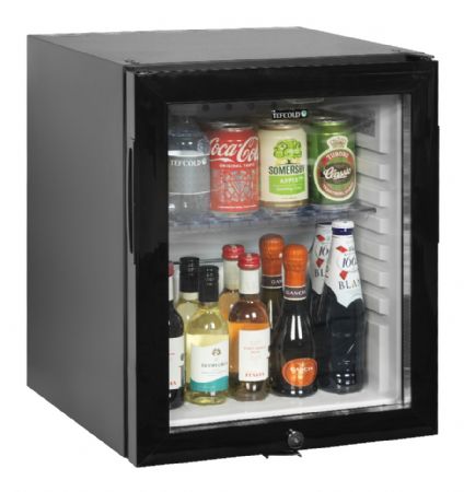 Réfrigérateur minibar à porte vitrée 1 porte vitrée noir 24 L +5 à +14 °C - Tefcold - TM35GC