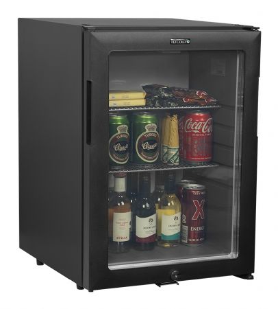 Réfrigérateur minibar 1 porte vitrée gris positif - Tefcold - TM44G-1